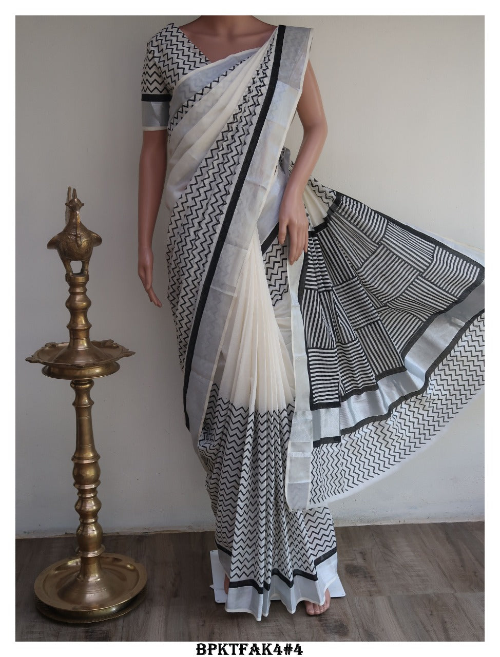 Buy Kerala Cotton Saree Hand Painted Kerala Saree Sari With Online in India  - Etsy