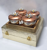 Utlity jars with wooden tray Comes in a Golden  gift box-ANUB001UJ