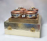 Utlity jars with wooden tray Comes in a Golden  gift box-ANUB001UJ