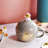ASTRONAUT DESIGNER CERAMIC MUG WITH SPOON -ANUB001AC