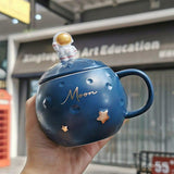 ASTRONAUT DESIGNER CERAMIC MUG WITH SPOON -ANUB001AC