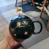 ASTRONAUT DESIGNER CERAMIC MUG WITH SPOON -ANUB001AC