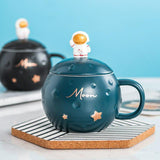 ASTRONAUT DESIGNER CERAMIC MUG WITH SPOON -ANUB001AC
