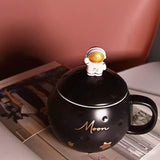 ASTRONAUT DESIGNER CERAMIC MUG WITH SPOON -ANUB001AC