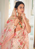 PEACH SHADE  ELEGANT COTTON SILK SAREE FOR WOMEN -NIRM001P