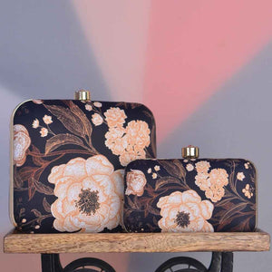BLACK FLORAL   DESIGN  , Mother's Day Special  Clutches for Mother & Daughter-LR001MDCB