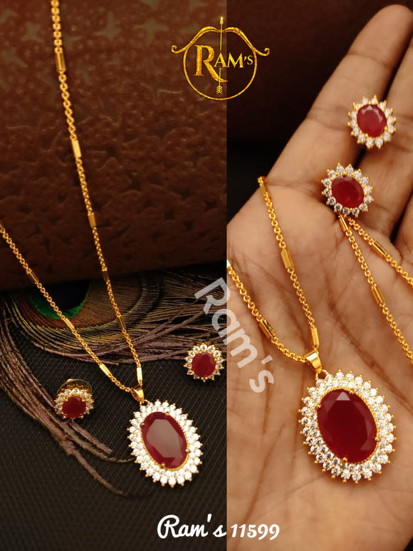 RUBY RED  BEAUTIFUL STONE PENDANT SET FOR WOMEN -LR001RR