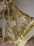 KANIKONNA  DESIGN KERALA  GOLDEN  COTTON TISSUE SAREE FOR WOMEN -KIA001KKD
