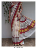 GEETANJALI, HAND BLOCK PRINTED KERALA COTTON SAREE FOR WOMEN -KIA001KCSR