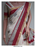 GEETANJALI, HAND BLOCK PRINTED KERALA COTTON SAREE FOR WOMEN -KIA001KCSR