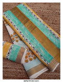 SONALI, HAND BLOCK PRINTED KERALA COTTON SAREE FOR WOMEN -KIA001KCSS