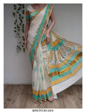 SONALI, HAND BLOCK PRINTED KERALA COTTON SAREE FOR WOMEN -KIA001KCSS