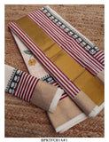 MALAVIKA, HAND BLOCK PRINTED KERALA COTTON SAREE FOR WOMEN -KIA001KCSM