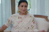 ELEGANT LINEN FLORAL SAREE INSPIRED BY ALIA BHATTA -NIRM001AB