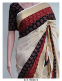 AJRAKH FUSION KERALA TISSUE SAREE WITH BLOUSE-KIA001AF