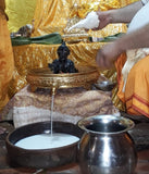 12 inches Big Size Gold plated Snan Patra with Gomukh Outlet for Abishekam of idols  ( 12 inches )-POSH001SP