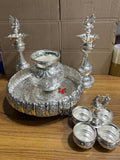 Full set Impressive  antique German washable urli plate with fancy Deepam  with big size kalsha with panchwala extra big-SN001PWS