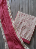 Georgette Top with Hakkoba Yoke with Georgette Dupatta with Hakkoba Border-KIA001GPW