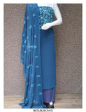 Machine Chikankari work on Georgette Top and Dupatta and Cotton Silk Bottom-KIA001GSSBL