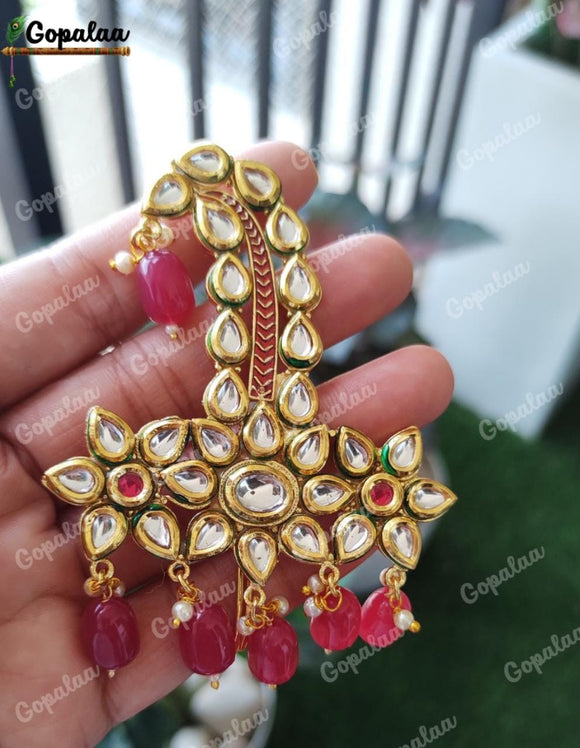 BEAUTIFUL GOLD FINISH  KUNDAN BIG SIZE KALANGI FOR DIETY-POSH001K