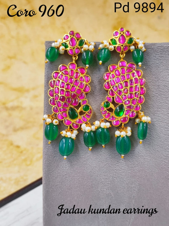 ARADHANA , ELEGANT KUNDAN JADAU EARRINGS FOR WOMEN -CORO001E