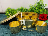 BRASS MASALDANI/MASALA BOX IN HAMMERED FINISH-SKD001MDH