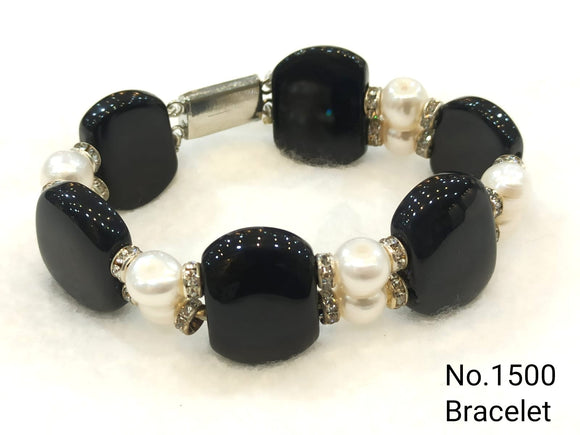 2pcs/set 8mm Natural Stone Pink & Black Beaded Couple Bracelet For Men &  Women, Yoga Inspired Jewelry Gift | SHEIN