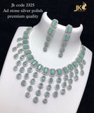 SUREKHA, ELEGANT SILVER FINISH NECKLACE SET FOR WOMEN -MOE001SNSSR