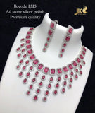 SUREKHA, ELEGANT SILVER FINISH NECKLACE SET FOR WOMEN -MOE001SNSSR