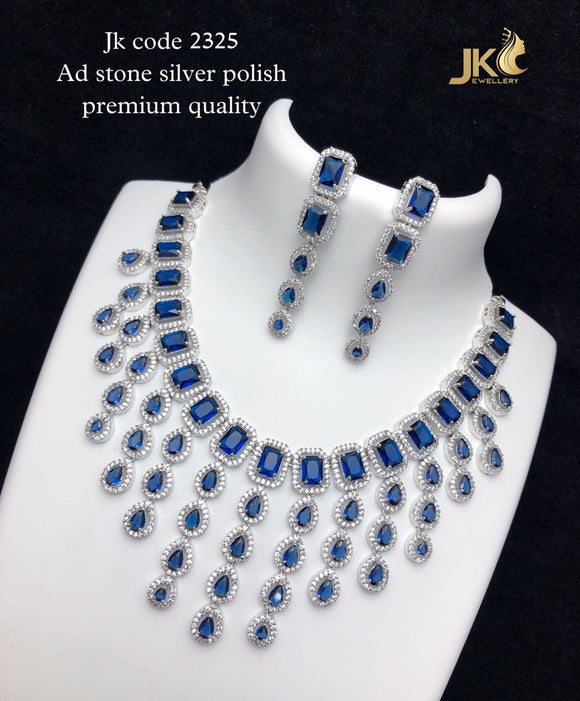 SUREKHA, ELEGANT SILVER FINISH NECKLACE SET FOR WOMEN -MOE001SNSSR