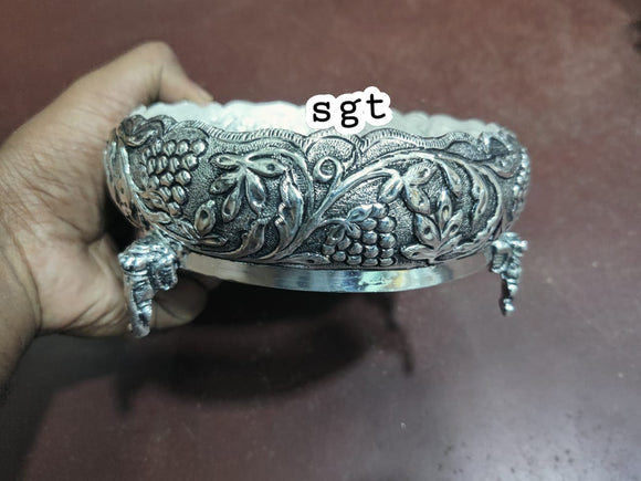 Antique  Finish German silver limited edition exclusive elephant urli -SN001GSU
