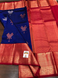 ANNAPURNA , PURE KANCHI HANDLOOM PATTU SILK SAREE WITH BEAUTIFUL MOTIFS - RICH PALLU AND  BLOUSE-PDS001RB