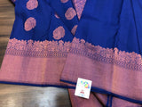 MALAVIKA, ELEGANT BLUE KANCHI SILK SAREE FOR WOMEN -PDS001BKSS