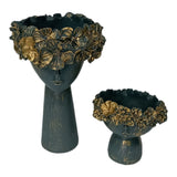 MARIO, BLACK AND GOLD FACE PLANTERS FOR GARDEN-RK001FP