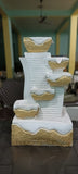 WHITE AND GOLD  RESIN  ELEGANT DIYA FOUNTAIN -RK001DF