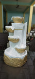 WHITE AND GOLD  RESIN  ELEGANT DIYA FOUNTAIN -RK001DF