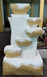 WHITE AND GOLD  RESIN  ELEGANT DIYA FOUNTAIN -RK001DF