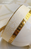 ALISHA , WHITE AND GOLD 6 CUPS & 6 SAUCERS SET -ANUB001WG