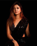 NEW BLACK SEQUINS SAREE FOR WOMEN -LIWS001B