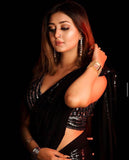 NEW BLACK SEQUINS SAREE FOR WOMEN -LIWS001B