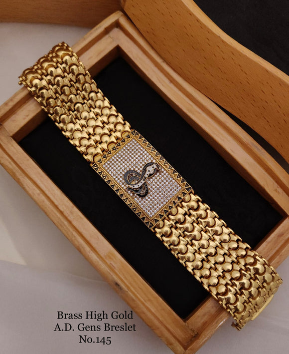 Navratna Bracelet in gold designer caps - Design I - Rudra Centre