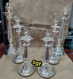 SUMANGALA, 6 PCS , ELEGANT  SILVER FINISH PEACOCK LAMPS SET  -SILVI001PLS