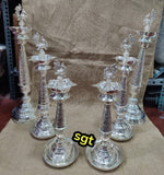 SUMANGALA, 6 PCS , ELEGANT  SILVER FINISH PEACOCK LAMPS SET  -SILVI001PLS