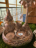 SWAPNAMALIKA, ELEGANT ANTIQUE FINISH GERMAN SILVER GRIHAPRAVESHAM SET -SN001GPS