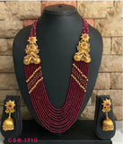 NEERJA, ELEGANT MAROON BEAD LONG NECKLACE SET FOR WOMEN-NEER001BNS