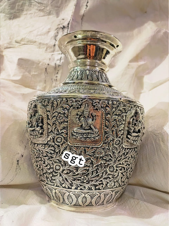 SUDHAMAYI,  LIMITED EDITION ELEGANT ANTIQUE GERMAN SILVER WASHABALE KODAPAN -SILVI001K