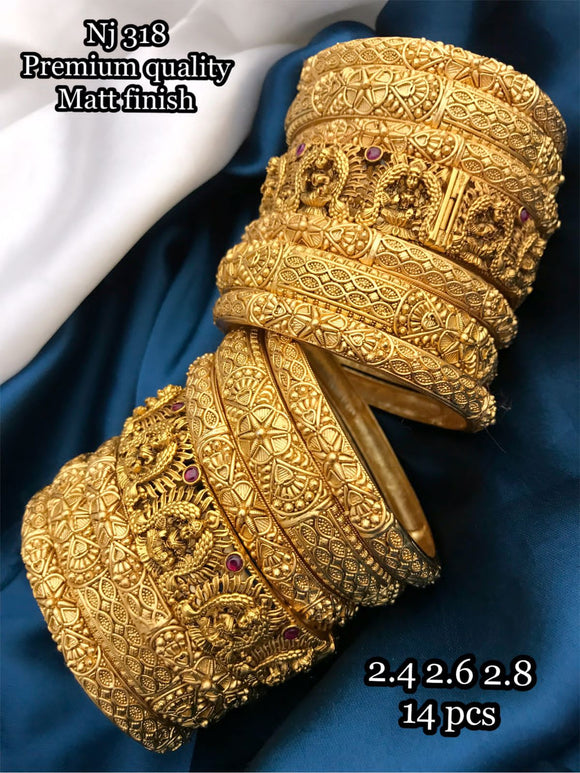 Golden HaathPhool Pair Gold Hath Panja Bridal Bracelet Ring Set