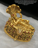 ANANTASHAYI VISHNU DESIGN GOLD FINISH KUMKUM BOX -LR001KM