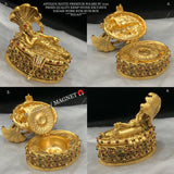 ANANTASHAYI VISHNU DESIGN GOLD FINISH KUMKUM BOX -LR001KM