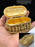 ANANTASHAYI VISHNU DESIGN GOLD FINISH KUMKUM BOX -LR001KM